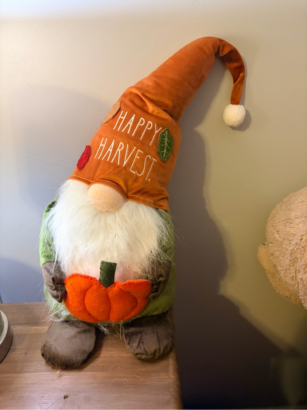 Rae Dunn Happy Harvest Orange Gnome Plush Home Accent